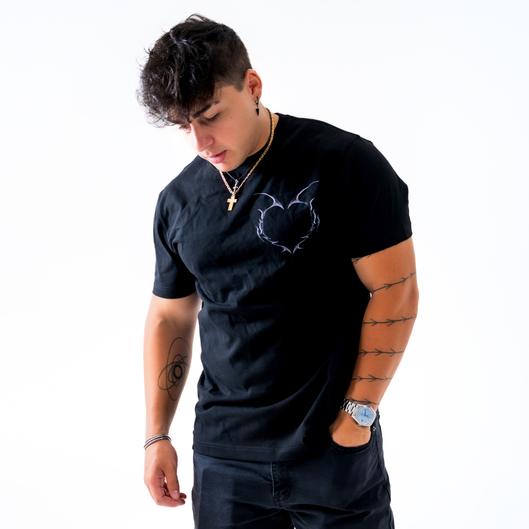 Core Rose Tee - Washed Black