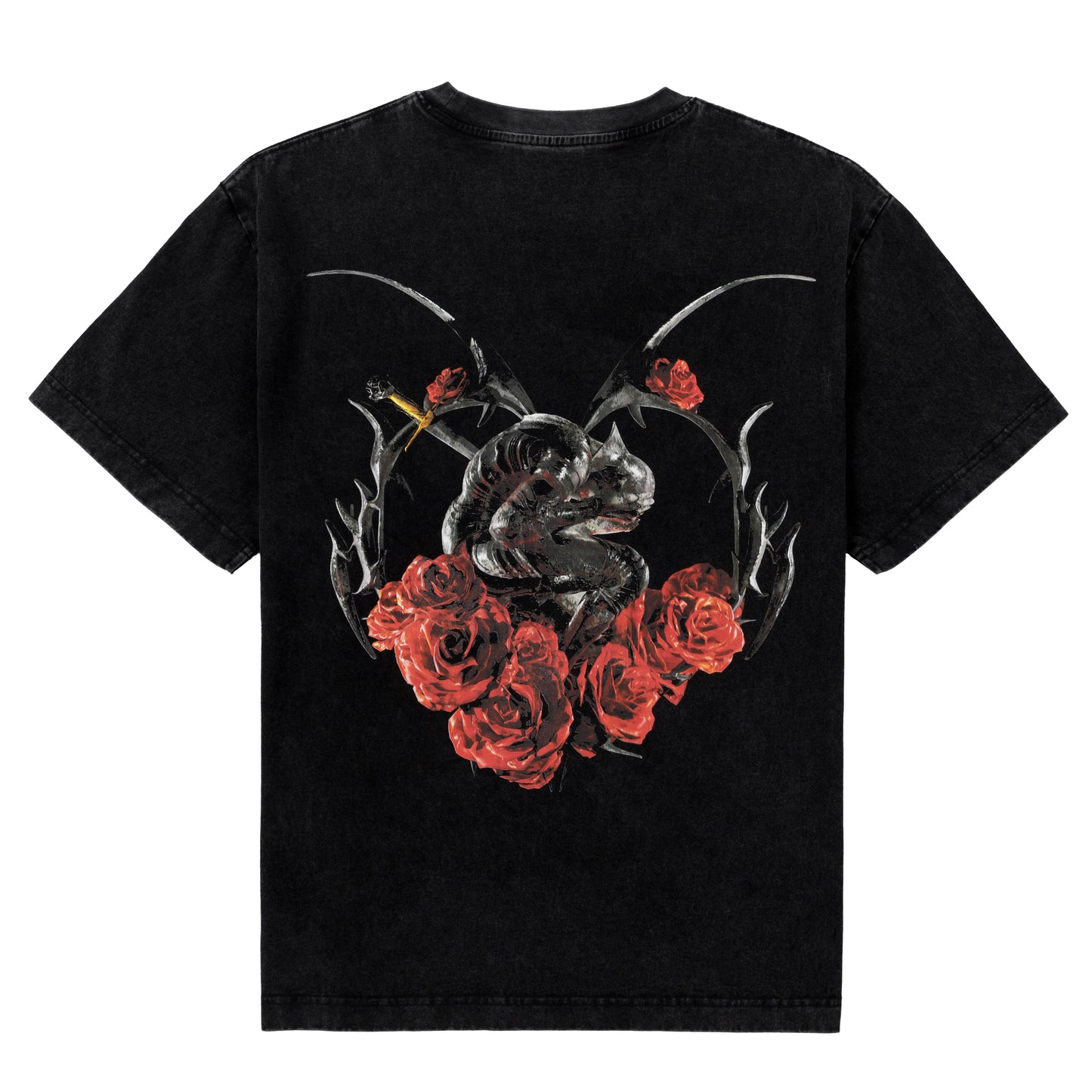 Core Rose Tee - Washed Black