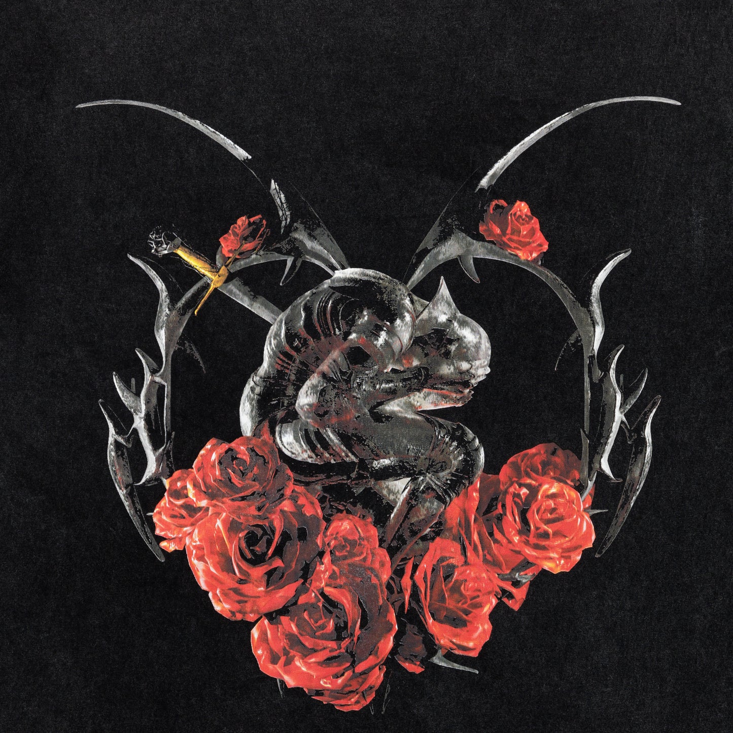 Core Rose Tee - Washed Black