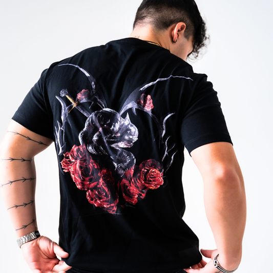 Core Rose Tee - Washed Black